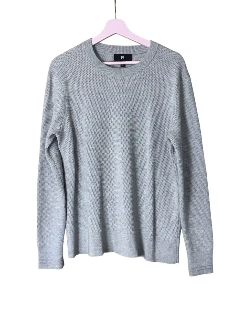 Banana Republic Merino Thermal-Knit crew neck pullover Sweater gray men’s large